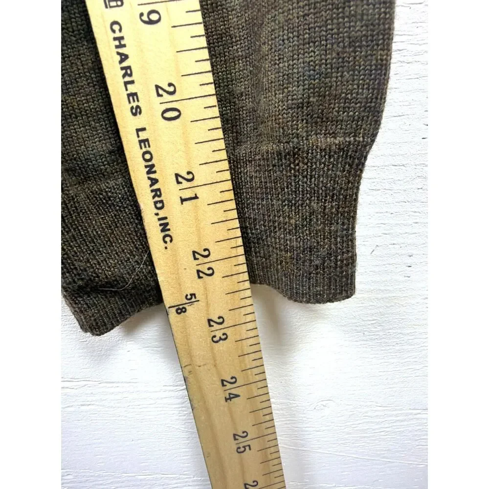 Pronto Uomo Extra Fine Merino Wool Polo Sweater Mens L Taupe Brown 3 Button